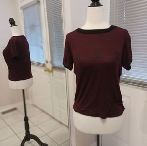 4/$40 Burgundy Alien Tee - Size XS